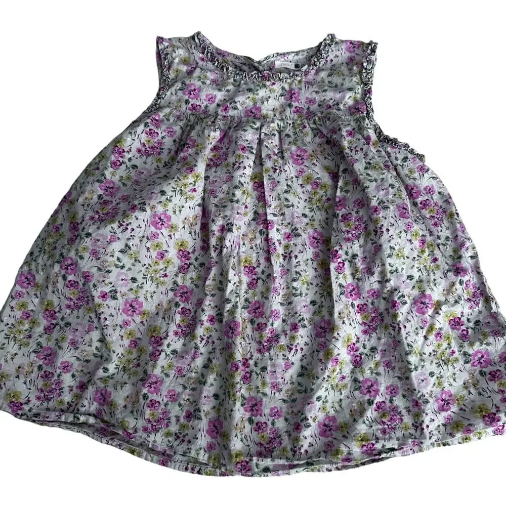 Floral Tunic Blouse - Ruffle Detail - Size 10